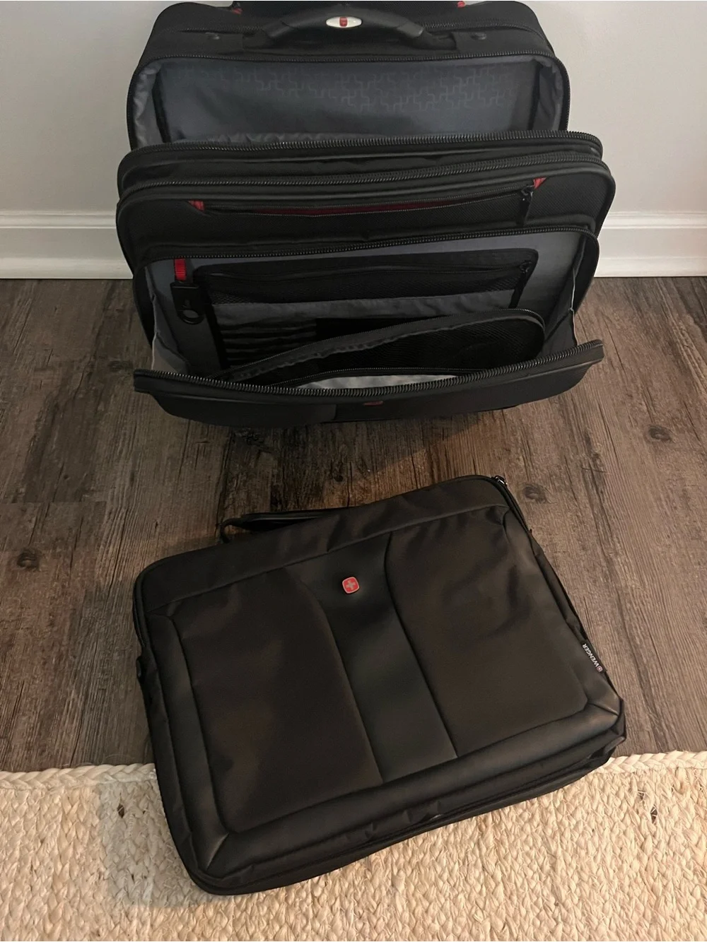 SwissGear Black Laptop Briefcase with Blue Accent